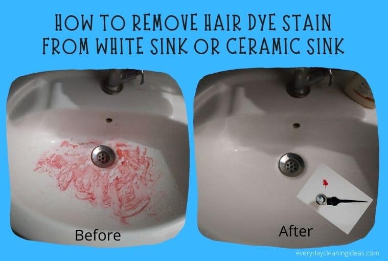 removing hair dye stains from bathroom sink